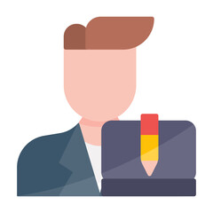 Designer Male Flat Multicolor Icon