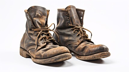 a pair of brown boots