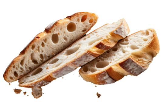 bunch of breads with white breads piled on top