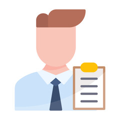Project Manager Male Flat Multicolor Icon