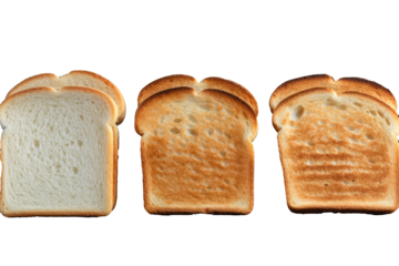 bunch of breads with white breads piled on top