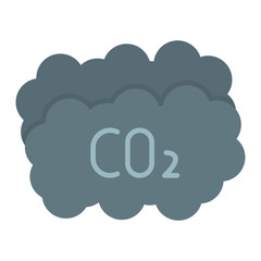 Carbon dioxide Flat Multicolor Icon