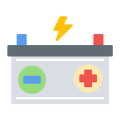 Battery Flat Multicolor Icon