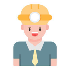 Male Engineer Flat Multicolor Icon
