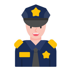 Officer Flat Multicolor Icon