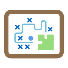 Startegy Flat Multicolor Icon