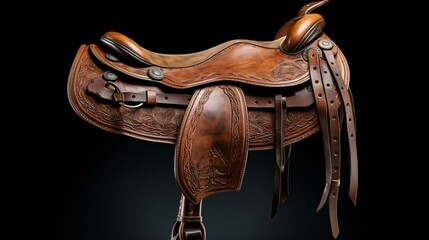 a brown leather saddle