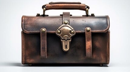 a brown leather briefcase
