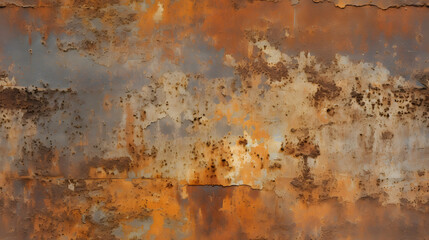Seamless detailed rusty metal texture with orange and brown tones