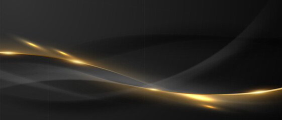 Abstract modern design black background with luxury golden elements vector illustration.
