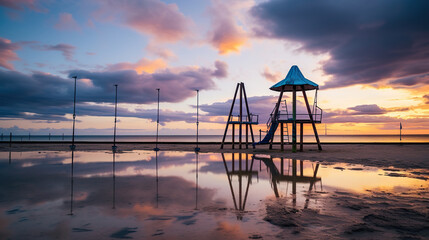 Playground on the Beach. Generative Ai