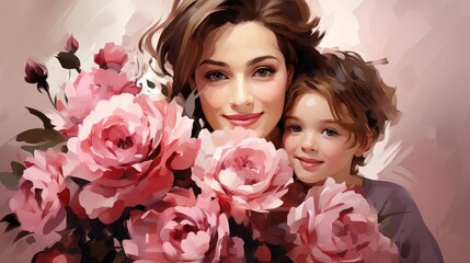 Happy Mothers Day Illustrations Cute, Background Image, Desktop Wallpaper Backgrounds, HD