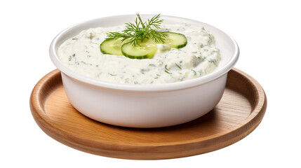 Delicious tzatziki sauce in a bowl, cut out - obrazy, fototapety, plakaty