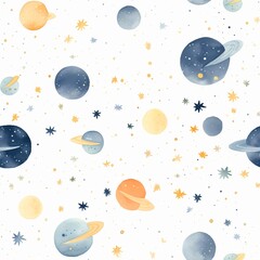 Celestial Dreams: Baby-Oriented Watercolor Seamless Pattern