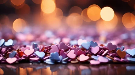 Fotobehang Hearts Confetti Falling Background St Valentines, Background Image, Desktop Wallpaper Backgrounds, HD © ACE STEEL D