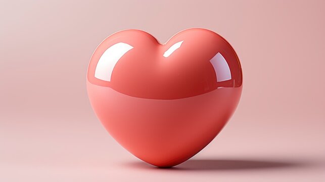 Minimalist Pink Red Soft 3D Heart, Background Image, Desktop Wallpaper Backgrounds, HD