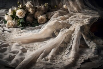 A lace veil softly draped over a hidden treasure. 