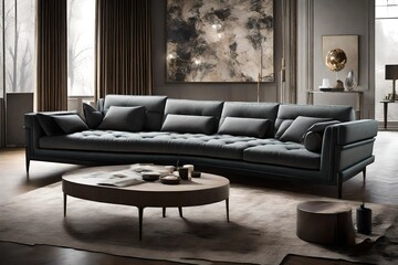 Compose an image of an Italian Modern sofa with Italian design finesse and sophistication. 