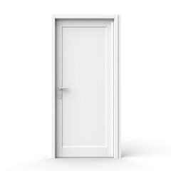 wooden door with a white wall on a white background