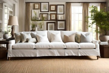 Showcase the versatility of a Slipcovered Sofa in a fresh, airy environment. 