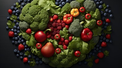 Red Heart Broccolihealthy Clean Food, Background Image, Desktop Wallpaper Backgrounds, HD