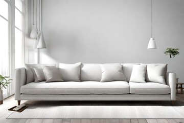 Present the purity of a Snow Color Sofa, enhancing a minimalist and clean decor with its pristine simplicity. 