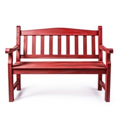 Wooden bench isolated on white background