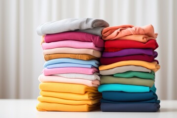 Laundry Day Harmony: Neat clothes Stack