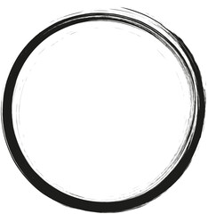 the round frame is drawn with brushstrokes in ink