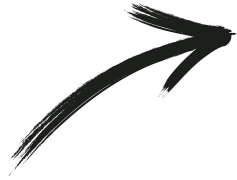 arrow with a brush stroke, arrow Brush Stroke Element with ink.