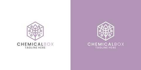 Chemical box creative logo design template