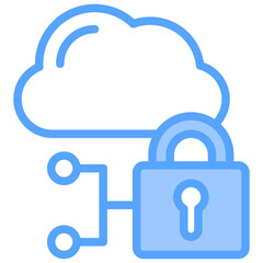 Private Cloud Blue Icon