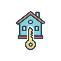 Color illustration icon for real estate