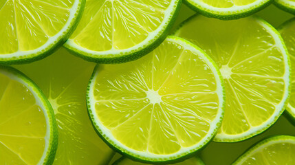 Close up of lime slices background