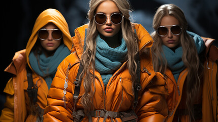 People in winter clothes.