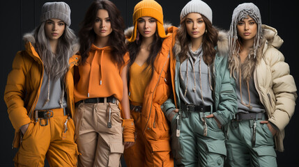 People in winter clothes.