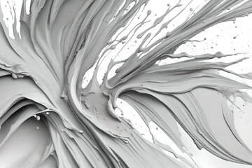 Gray color paint blast against white background 