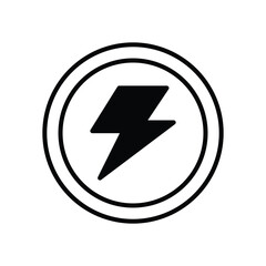 Bolt icon isolate white background vector stock illustration