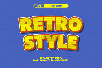Naklejka na ściany i meble Retro Style Text Effects EPS Format Editable text template
