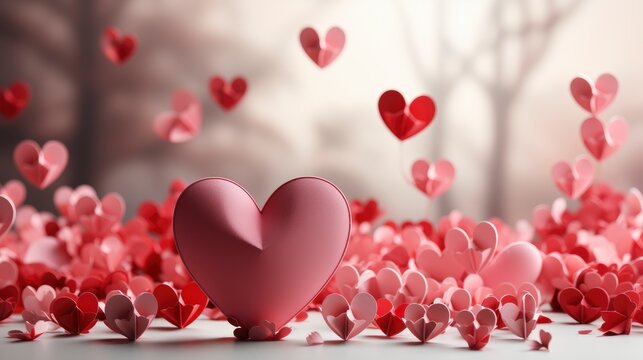 Valentines Day Card Hearts Illustration, Background Image, Desktop Wallpaper Backgrounds, HD
