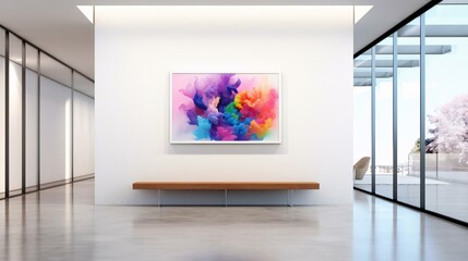 a room with a large painting on the wall - obrazy, fototapety, plakaty
