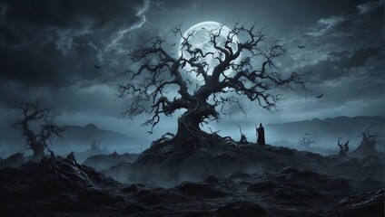 spooky halloween tree