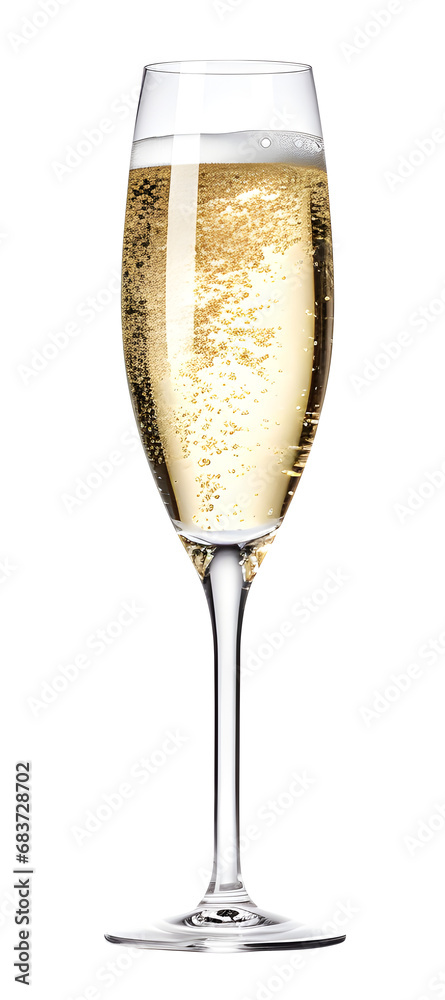 Wall mural champagne glass, dicut, png file, isolated on background