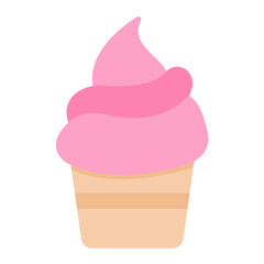 Cupcake Flat Multicolor Icon