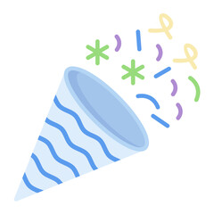 Confetti Flat Multicolor Icon
