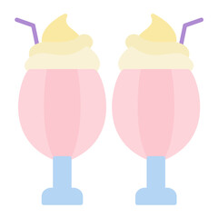Milkshake Flat Multicolor Icon