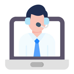 Online Service Flat Multicolor Icon