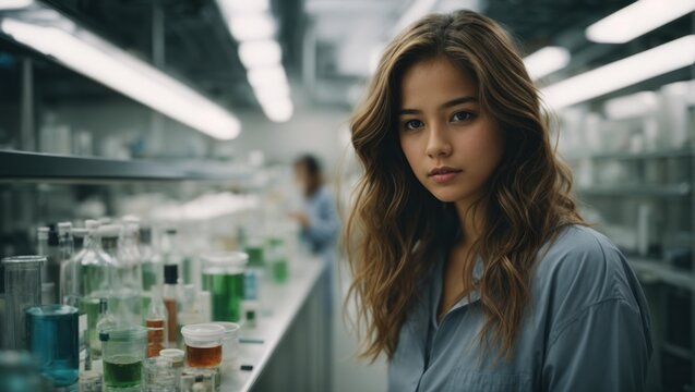 portrait of a female researcher carrying out experiments