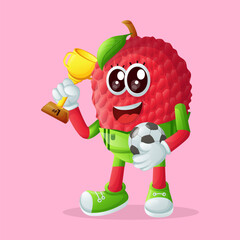 lychee character holding trophy