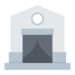 Refugee Camp Flat Multicolor Icon